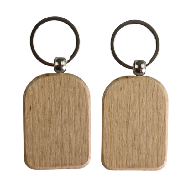 Arched rectangle shape wooden keychain plus laser engraving on 1 location... from ASI 37218 Athena Promo (tm)