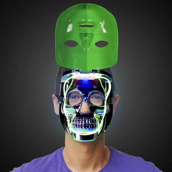 Double Mardi Gras face mask with LED lights.... from ASI 42016 Brighter Promotions Inc