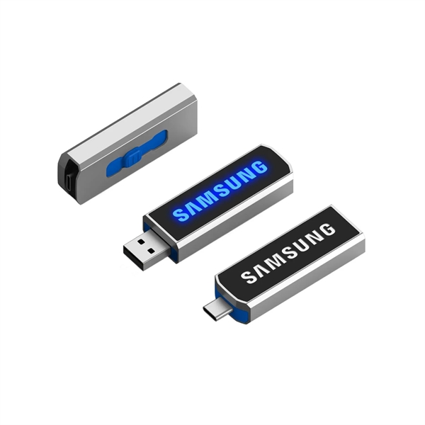 Type-C LED light up OTG USB flash drive plus laser engraving... from ASI 37218 Athena Promo (tm)