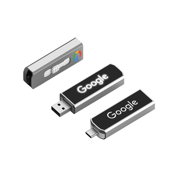 Type-C LED light up OTG USB flash drive plus laser engraving... from ASI 37218 Athena Promo (tm)