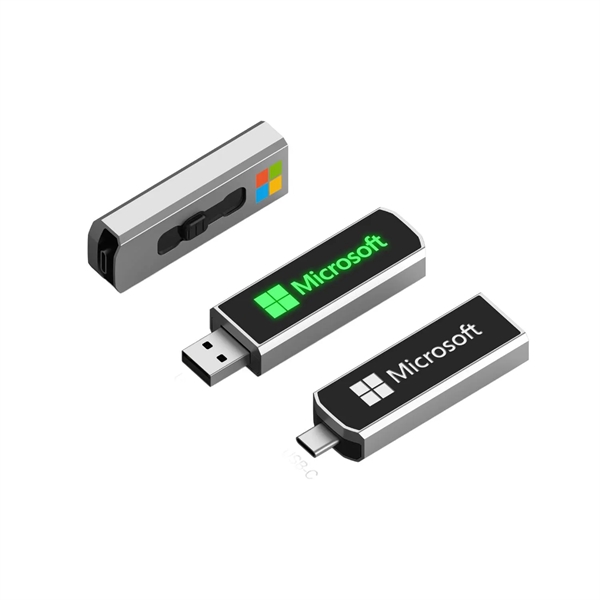 Type-C LED light up OTG USB flash drive plus laser engraving... from ASI 37218 Athena Promo (tm)