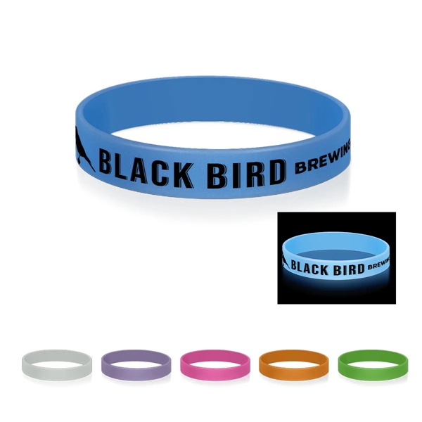 8" silicone glow in the dark bracelet; one size fits most.... from ASI 61125 Hit Promotional Products / Hit®