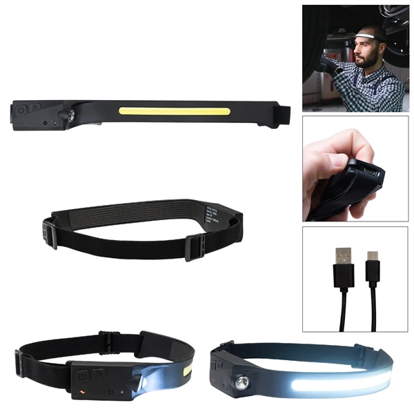 Rechargeable COB headlamp with adjustable head strap.... from ASI 61125 Hit Promotional Products / Hit®