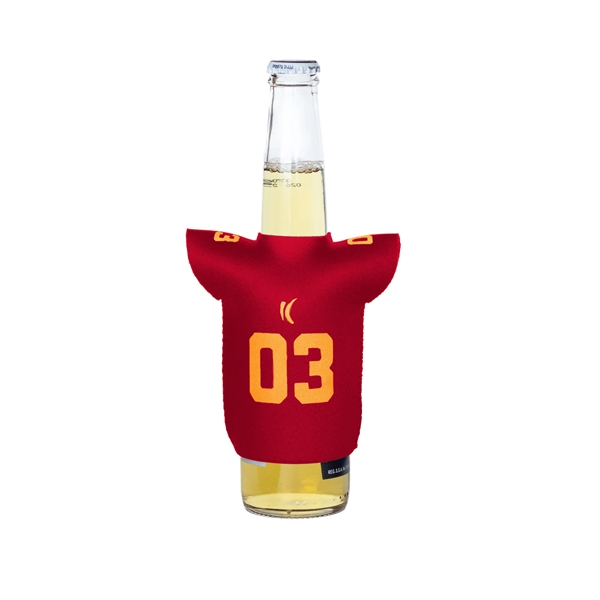 4.25" x 5" neoprene foam sport jersey-shaped sleeves with silkscreen imprint.... from ASI 30250 AZX Sport USA