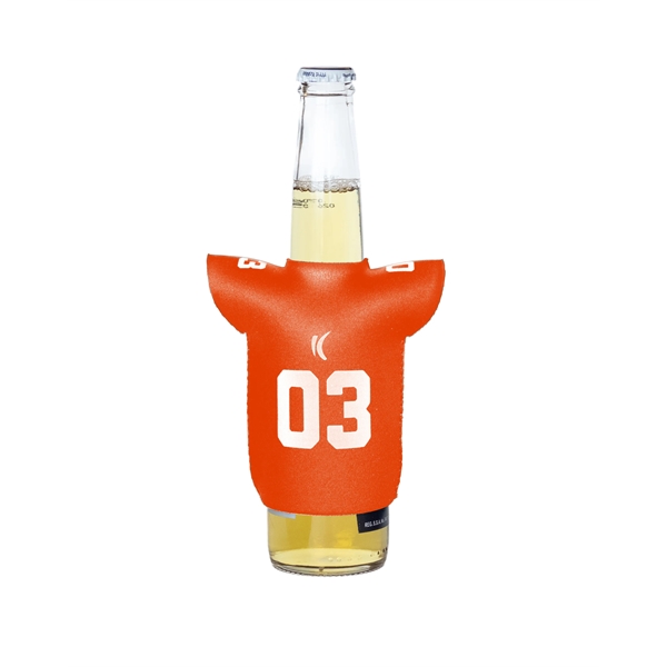 4.25" x 5" neoprene foam sport jersey-shaped sleeves with silkscreen imprint.... from ASI 30250 AZX Sport USA