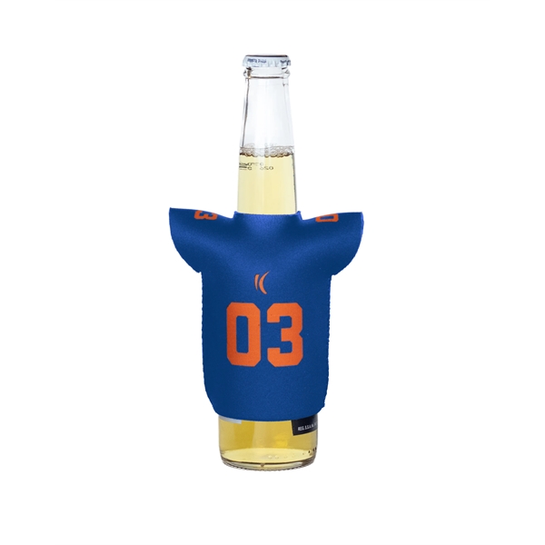 4.25" x 5" neoprene foam sport jersey-shaped sleeves with silkscreen imprint.... from ASI 30250 AZX Sport USA