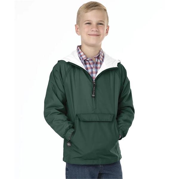 Youth classic nylon and cotton wind and water resistant pullover hooded... from ASI 44620 Charles River Apparel