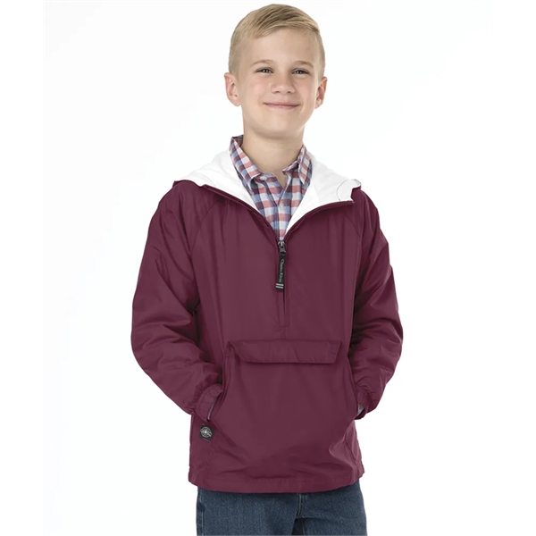 Youth classic nylon and cotton wind and water resistant pullover hooded... from ASI 44620 Charles River Apparel