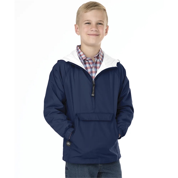 Youth classic nylon and cotton wind and water resistant pullover hooded... from ASI 44620 Charles River Apparel