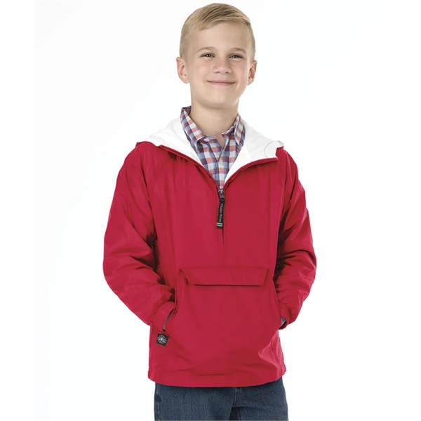 Youth classic nylon and cotton wind and water resistant pullover hooded... from ASI 44620 Charles River Apparel