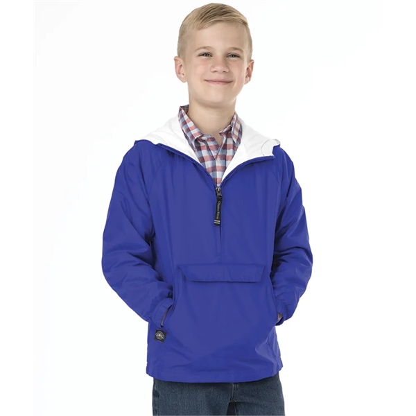 Youth classic nylon and cotton wind and water resistant pullover hooded... from ASI 44620 Charles River Apparel