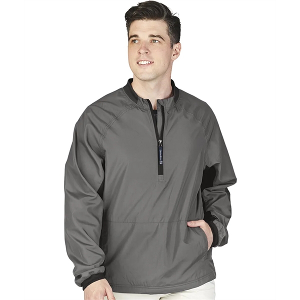 100% polyester men's Bunker windshirt with zippered mock neck. Wind and... from ASI 44620 Charles River Apparel