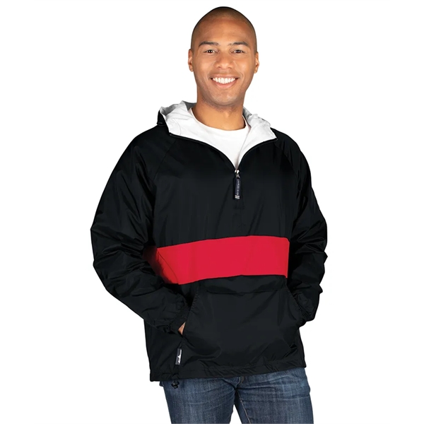Wind and water-resistant River Tec nylon pullover with 100% cotton flannel... from ASI 44620 Charles River Apparel