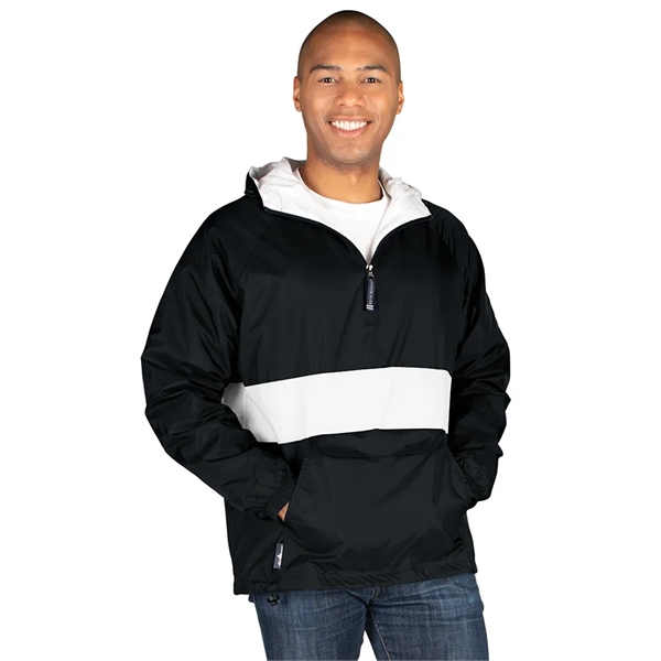Wind and water-resistant River Tec nylon pullover with 100% cotton flannel... from ASI 44620 Charles River Apparel