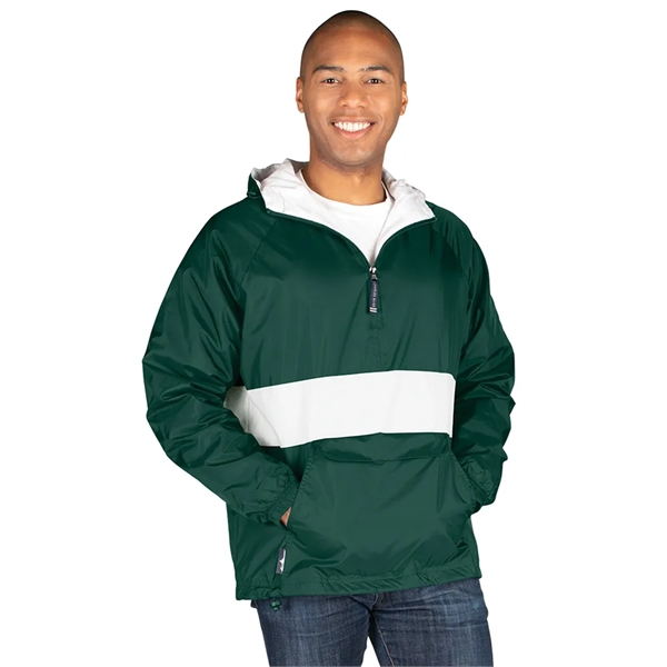 Wind and water-resistant River Tec nylon pullover with 100% cotton flannel... from ASI 44620 Charles River Apparel