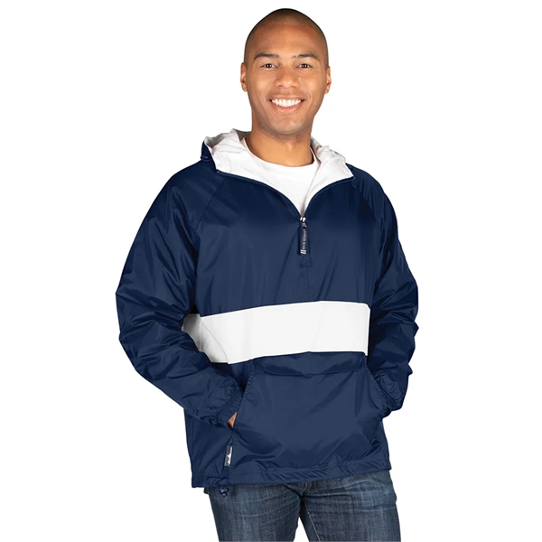 Wind and water-resistant River Tec nylon pullover with 100% cotton flannel... from ASI 44620 Charles River Apparel