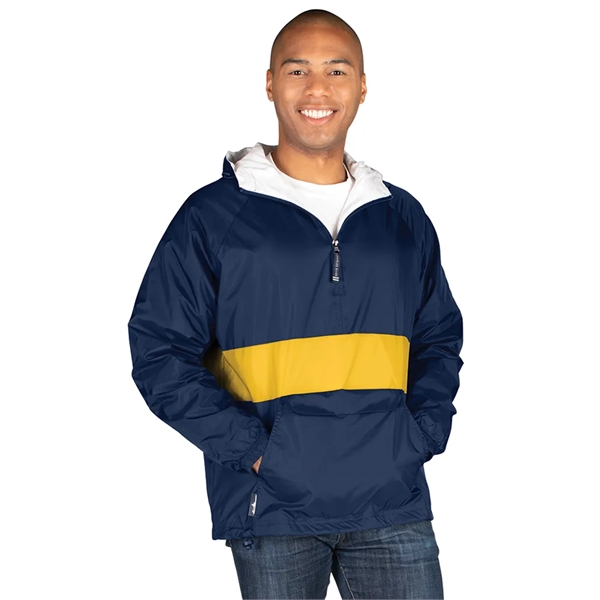 Wind and water-resistant River Tec nylon pullover with 100% cotton flannel... from ASI 44620 Charles River Apparel