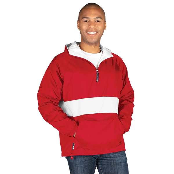Wind and water-resistant River Tec nylon pullover with 100% cotton flannel... from ASI 44620 Charles River Apparel