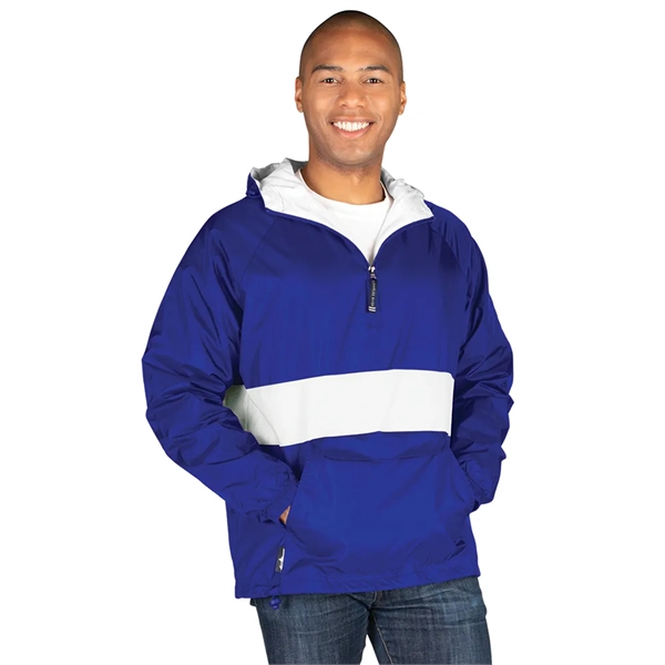 Wind and water-resistant River Tec nylon pullover with 100% cotton flannel... from ASI 44620 Charles River Apparel
