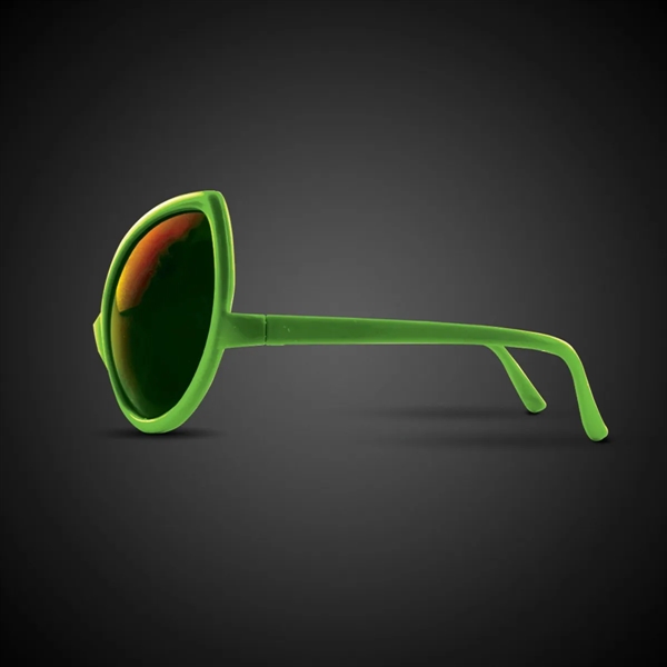 Green sunglasses shaped like large alien eyes.... from ASI 42016 Brighter Promotions Inc / Chemical Light™