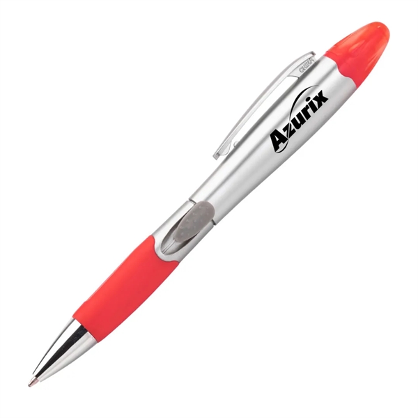 Plastic slide-action ballpoint pen and highlighter combo.... from ASI 84592 St Regis Group
