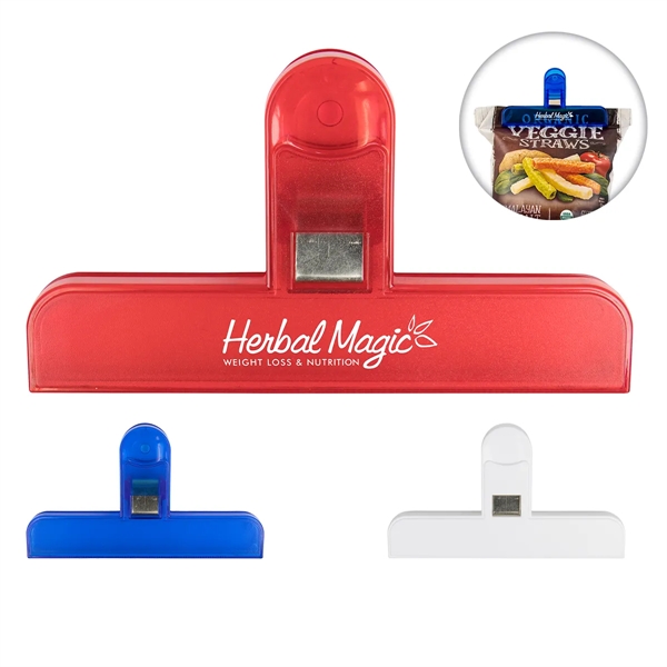 Snack bag clip with ribbed teeth.... from ASI 57653 Gold Bond