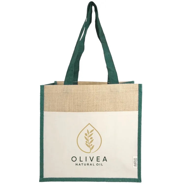 Sustainable style! Jute Recycled Canvas Tote: 100% recycled, front pocket, 28"... from ASI 67557 LimeLight Ent / Limelight USA