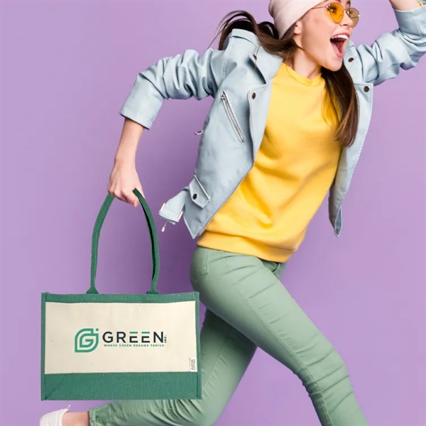 Eco-chic Recycled Cotton Tote: Perfect for groceries, 100% recycled, customizable, and... from ASI 67557 LimeLight Ent / Limelight USA