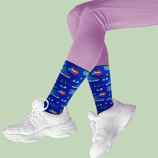 Price includes 360 degree direct digital printing, Socks fit feet that... from ASI 67557 LimeLight Ent / Limelight USA