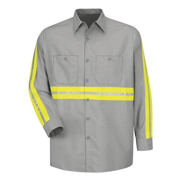 Red Kap Long Sleeve Enhanced Visibility Industrial Work Shirt... from ASI 84358 S&S Activewear