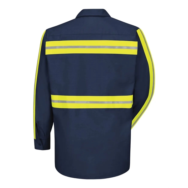 Red Kap Long Sleeve Enhanced Visibility Industrial Work Shirt... from ASI 84358 S&S Activewear