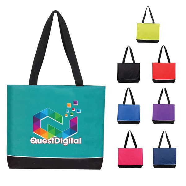 18" x 15" x 5.5" zippered tote with zipper closure, white... from ASI 37980 Bagworld