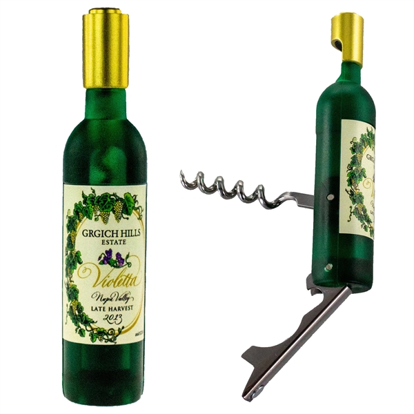 Wine bottle shaped corkscrew and bottle opener with magnetic back.... from ASI 52263 EMT / EMT EMT EASY