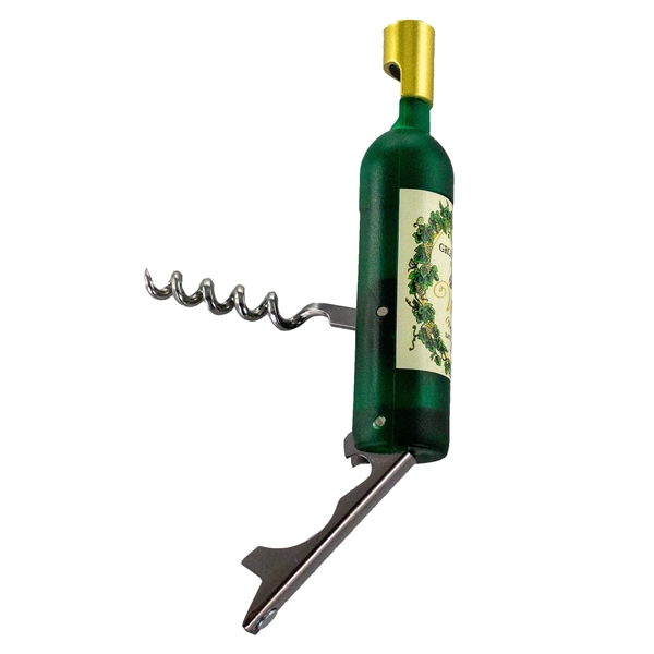 Wine bottle shaped corkscrew and bottle opener with magnetic back.... from ASI 52263 EMT / EMT EMT EASY