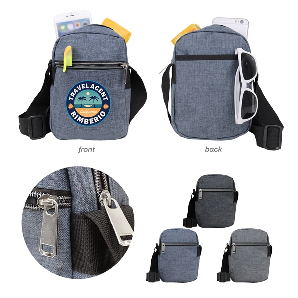 6" x 8" x 2" crossbody pouch with zipper closures and... from ASI 37980 Bagworld