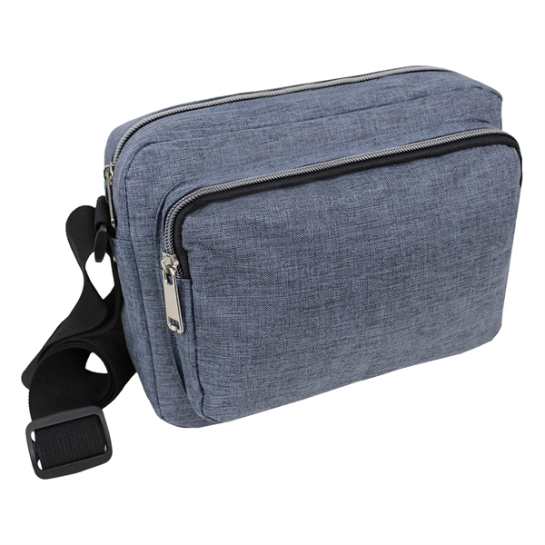 9" x 6.5" x 3.5" crossbody pouch with zipper closures and... from ASI 37980 Bagworld