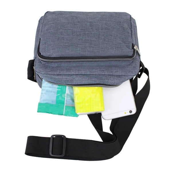 9" x 6.5" x 3.5" crossbody pouch with zipper closures and... from ASI 37980 Bagworld