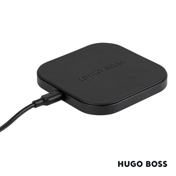 Hugo Boss® Iconic Wireless Charger with matte black metal accents and... from ASI 84592 St Regis Group