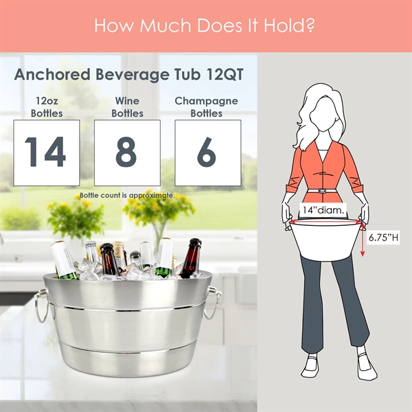 Anchored Ribbed Beverage tub.  Made of stainless steel with double... from ASI 39839 BrekX