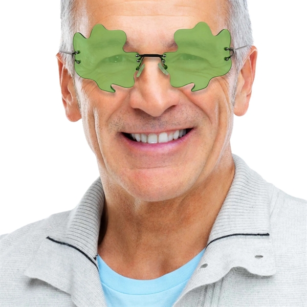 Green clover shaped suglasses.... from ASI 42016 Brighter Promotions Inc