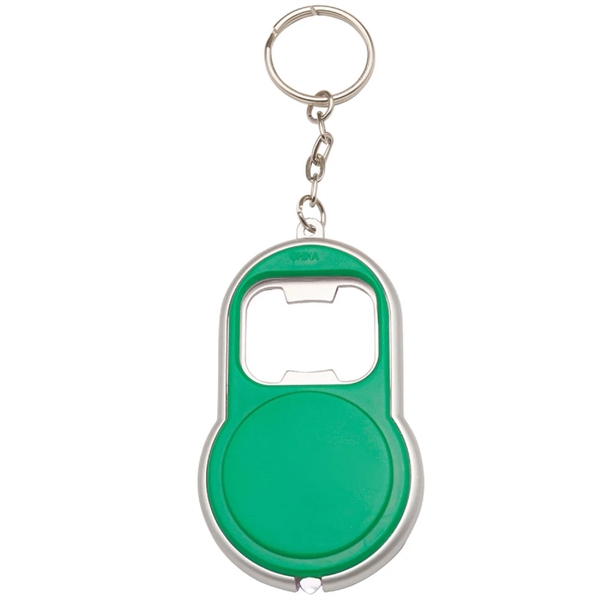 Bottle opener keychain with LED plus 1 color silkscreen imprint on... from ASI 37218 Athena Promo (tm)