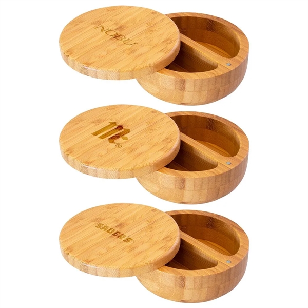 Bamboo salt keeper with 2 spaces for storage.... from ASI 88060 Snugz/USA Inc