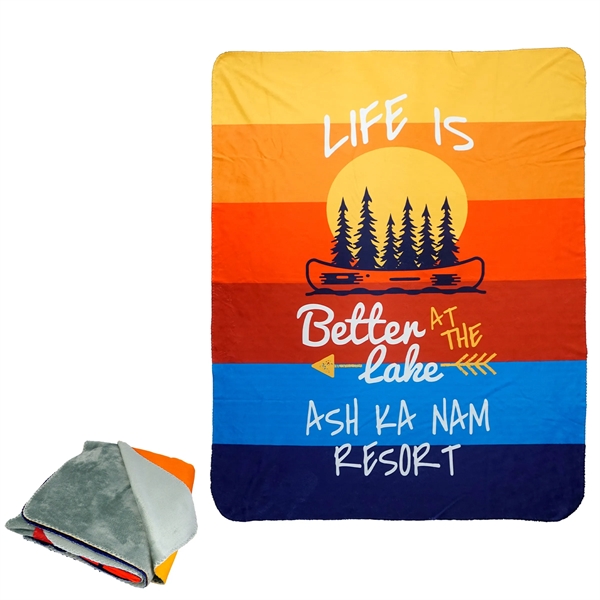 Full Color Velvety Recycled Plush Blanket... from ASI 30208 A P Specialties / AP Specialties