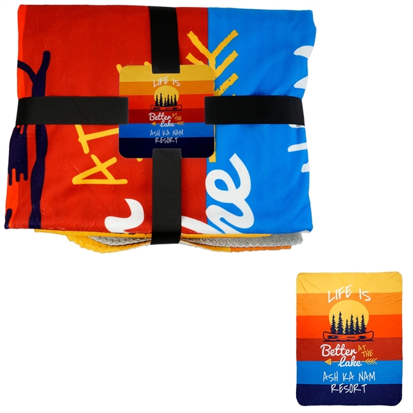 Gift Wrapped Full Color Velvety Recycled Plush Blanket... from ASI 30208 A P Specialties / AP Specialties