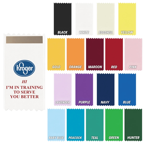 Premium grade custom ribbon with pinked edges, 2" x 4".... from ASI 93520 Ventura Inc