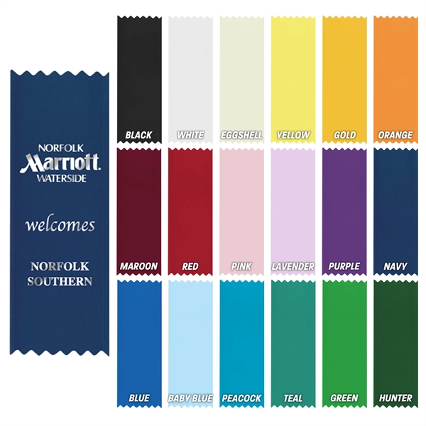Premium grade custom ribbon with pinked edges, 2" x 6".... from ASI 93520 Ventura Inc
