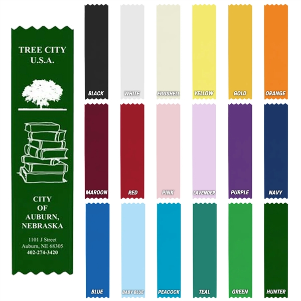 Premium grade custom ribbon with pinked edges, 2 1/2" x 10".... from ASI 93520 Ventura Inc