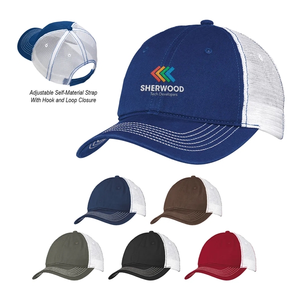 DistrictMesh back cap made of 100% cotton twill with 100% polyester... from ASI 61125 Hit Promotional Products / Hit®
