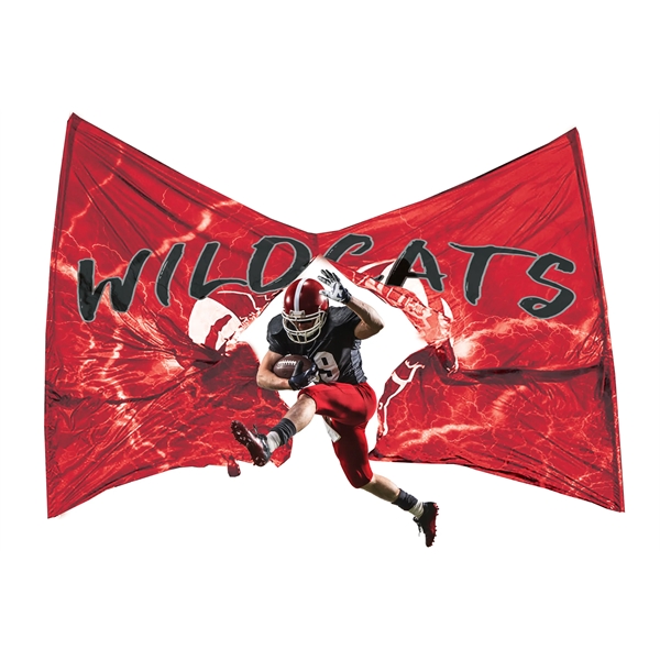 6' x 10' 110G polyester two-piece breakaway sports banner.... from ASI 36558 Aprons, Etc.