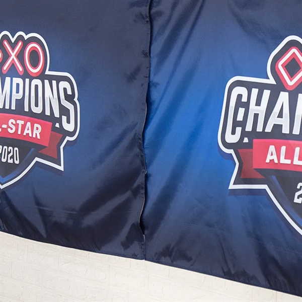 6' x 10' 110G polyester two-piece breakaway sports banner.... from ASI 36558 Aprons, Etc.